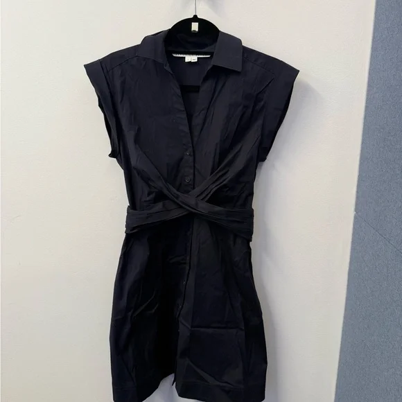 Veronica Elegant Black Shirt Dress - Picture 1 of 5